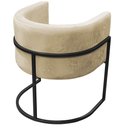 Ver imagem 3 de Poltrona Reforçada Decorativa Sala Carla Base Ferro Preta Suede Bege