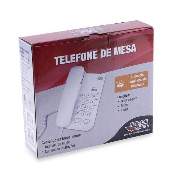 Telefone de Mesa Branco Force Line - 4