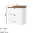 Ver imagem 5 de Balcão para Cozinha 2 Gavetas com Tampo MDF 80cm Americana Branco HP/Nature