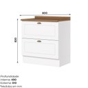 Ver imagem 4 de Balcão para Cozinha 2 Gavetas com Tampo MDF 80cm Americana Branco HP/Nature