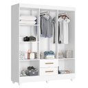 Ver imagem 6 de Kit Guarda-Roupa Casal 6 Portas com Cômoda 2 Portas 4 Gavetas Lisa Branco
