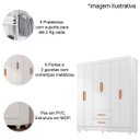 Ver imagem 4 de Kit Guarda-Roupa Casal 6 Portas com Cômoda 2 Portas 4 Gavetas Lisa Branco