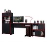 Conjunto Gamer Pixel Armário Alto e Baixo e Mesa para Computador Preto/Vermelho - PR Móveis - 1