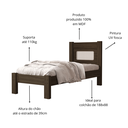 Ver imagem 4 de Cama de Solteiro Clara Chocolate para Quarto Estilo Moderna Rattan Resistente de Mdf