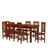 Conjunto Mesa de Jantar com 8 Cadeiras Estofadas Madeira Maciça Castanho Santana Shop Jm - 2