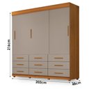 Ver imagem 3 de Guarda Roupa Casal Coronado 3 Portas 9 Gavetas Freijó Mani – Luapa Móveis