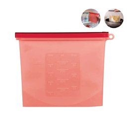 Porta Alimentos Saco de Silicone Reutilizável com Lacre 1,5L 23x20,5cm - Vermelho - 1