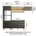 Ver imagem 3 de Armário de Cozinha Reims com Balcão e Tampo Preto Rustic