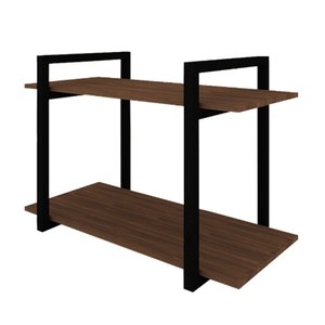 Nicho Decorativo em Aço Preto e Tampo Mdf Imbuia 80 Cm1:imbuia