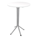 Ver imagem 1 de Mesa Bistrô Alta Aruba Prata com Tampo Redondo 60cm MDF Branco
