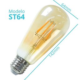 Lâmpada Filamento LED Vintage E27 St64 Ambar Ali48 - 5
