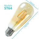 Ver imagem 5 de Lâmpada Filamento LED Vintage E27 St64 Ambar Ali48