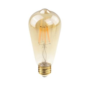 Lâmpada Filamento LED Vintage E27 St64 Ambar Ali48