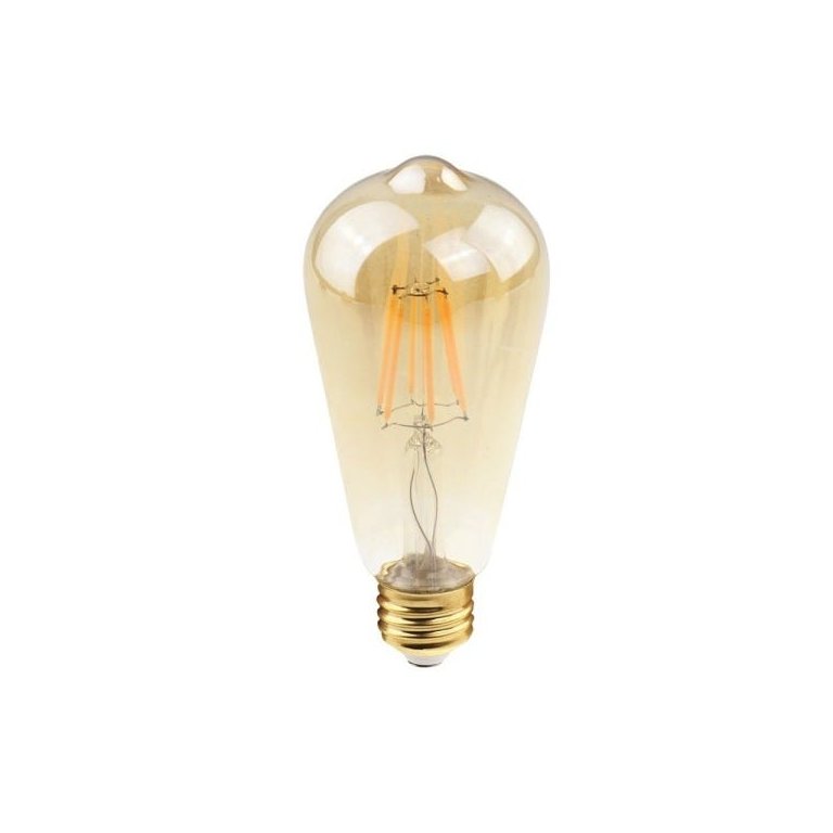 Lâmpada Filamento LED Vintage E27 St64 Ambar Ali48