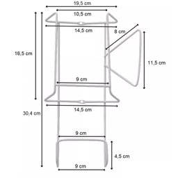 Suporte para Ferro de Passar e Tábua de Passar Roupas para Parede em Aço Branco - 6