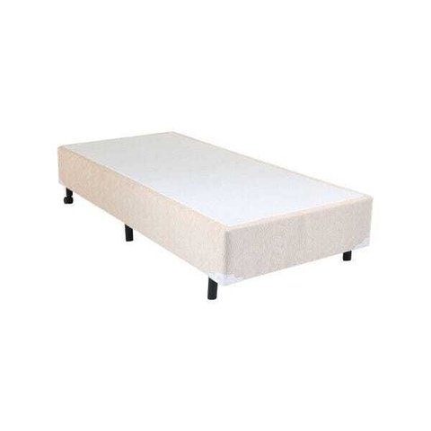 Cama Box Solteiro Americano Simples Mega Colchões Chenille Blanc - 096x203