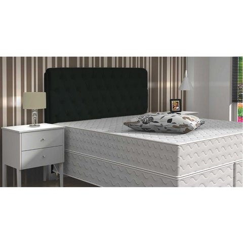 Cabeceira Casal Ub Móveis Modena Capitonê - Corino Preto Cód. 3120 - 140