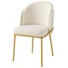 Cadeira Aurora Bouclé Off White Metal Dourado - 1