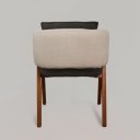 Ver imagem 3 de Cadeira Estofada com Braço para Sala de Jantar Base Fixa Madeira Maciça Danna Hope Linho Off/linho V