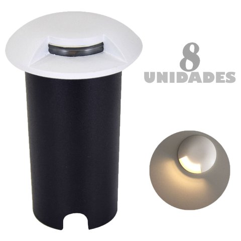 8 Balizador De Chao Embutido 1 Facho Led Borda Piscina Acl27