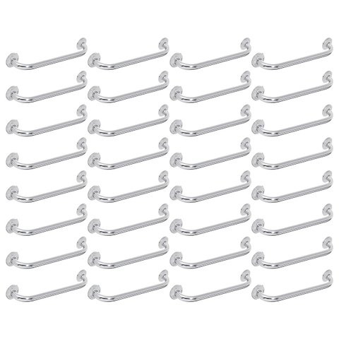 Alca Apoio Banheiro Inox 40cm Kit 32 Uni Idoso Deficiente Cadeirante Gestante Segurança Estabilidade
