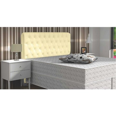 Cabeceira Casal Ub Móveis Modena Capitonê - Suede Marfim Cód. 0011 - 140