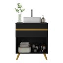 Ver imagem 4 de Gabinete Banheiro 1 Porta e 1 Gaveta Retrô 70cm Multimóveis V5024 Preto