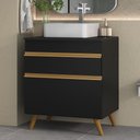 Ver imagem 2 de Gabinete Banheiro 1 Porta e 1 Gaveta Retrô 70cm Multimóveis V5024 Preto