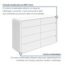Ver imagem 5 de Cômoda para Quarto 8 Gavetas Puxador Embutido Estilo Moderno Loop 152cm Branco