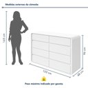 Ver imagem 4 de Cômoda para Quarto 8 Gavetas Puxador Embutido Estilo Moderno Loop 152cm Branco