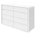 Ver imagem 3 de Cômoda para Quarto 8 Gavetas Puxador Embutido Estilo Moderno Loop 152cm Branco