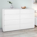 Ver imagem 1 de Cômoda para Quarto 8 Gavetas Puxador Embutido Estilo Moderno Loop 152cm Branco