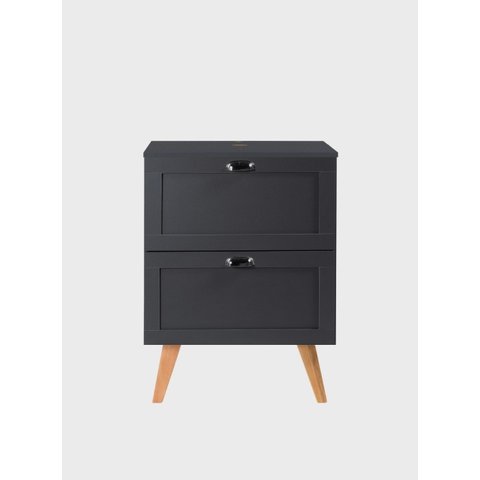 Gabinete para Banheiro com Tampo 60cm Retro Mdf Milano - On Móveis Cor:grafite