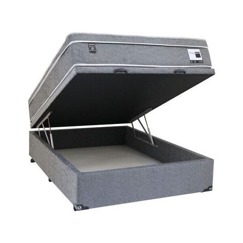 Colchão Mega Sono Superlastic Eurotop + Cama Box Baú Branco - 138x188 - Casal