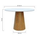 Ver imagem 2 de Mesa de Jantar Tampo em Vidro Base Cone Ø120 Laminado Cinamomo Natural-tampo Ø120cm Branco/vidro