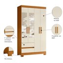 Ver imagem 2 de Guarda Roupa Solteiro 6 Portas 2 Gavetas com Espelho