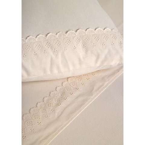 Jogo de Lençol Viúva Zambrano Jogolençol Malha Penteada - Branco 120x203