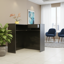 Ver imagem 1 de Balcão em L para Atendimento Caixa Recepção de Canto Consultório Loja Valet Mdf Preto