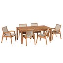 Ver imagem 1 de Mesa de Jantar com 04 Cadeiras sem Braço e 02 Cadeiras com Braço Trammare C07 Corda Náutica Areia