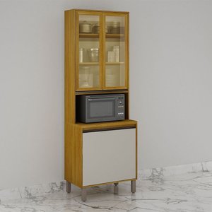 Paneleiro Cristaleira Nala 2 Portas Espaço para Microondas Mobilihouse