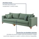 Ver imagem 7 de Sofá Living Bipartido 3 Lugares 240cm Almofadas Soltas Pés Madeira Maciça Madri