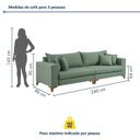 Ver imagem 3 de Sofá Living Bipartido 3 Lugares 240cm Almofadas Soltas Pés Madeira Maciça Madri