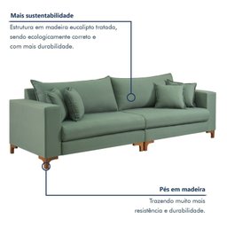 Sofá 3 Lugares 4 Almofadas M197 Estofados Martins - 11