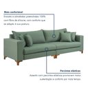 Ver mais imagens de Sofá Living Bipartido 3 Lugares 240cm Almofadas Soltas Pés Madeira Maciça Madri