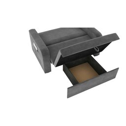 Sofá Cama Daiane 2 Lugares com Baú Veludo Cinza Matrix - 4