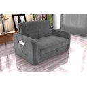 Ver imagem 2 de Sofá Cama Daiane 2 Lugares com Baú Veludo Cinza Matrix