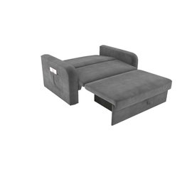 Sofá Cama Daiane 2 Lugares com Baú Veludo Cinza Matrix - 3
