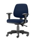 Ver imagem 1 de Cadeira Job com Bracos Assento Crepe Azul Escuro Base Rodizio Metalico Preto - 54605