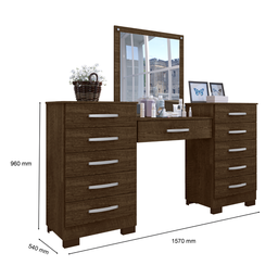 Conjunto para Quarto de Cômodas e Penteadeira Pétala Malbec - 3