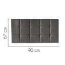 Ver imagem 2 de Painel Estofado Luxo Espanha 90cm Solteiro para Cama Box Corino Cinza - Gat Magazine